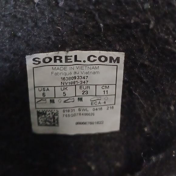 SOREL kids winter snow boots green orange size 6 - Picture 10 of 10